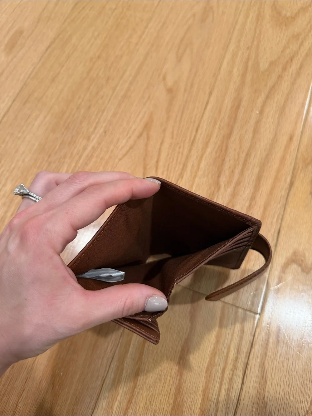 Fossil Brown Leather Tri Fold Wallet